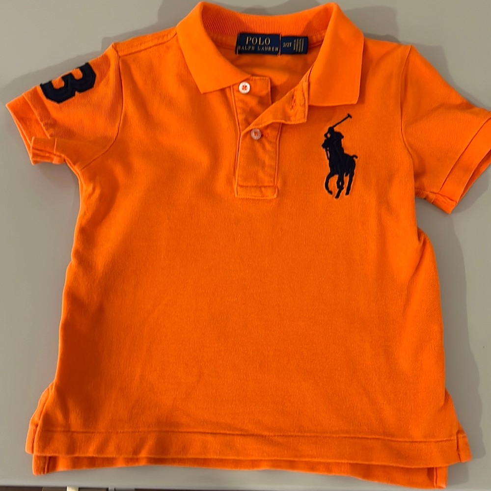 Ralph Lauren: The Iconic Mesh Polo Shirt Boys 2/2T. Orange. Runs slightly small